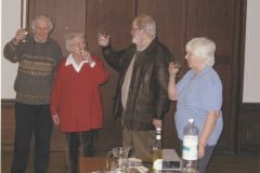 125 Years of the society celebrations Jan 26th 2005 with Colin Howes, MBE, Dorothy Bramley & Dr. Peter Skidmore, (all life members) & Pip Seccombe, (immediate past president)