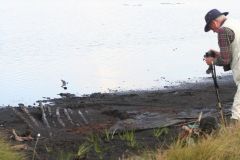 Mick photographing the Trackway, Hatfield.