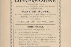 DSS Conversazione 1908. This programme is pasted in DSS Minute Book 5 p131 (1906-1913)